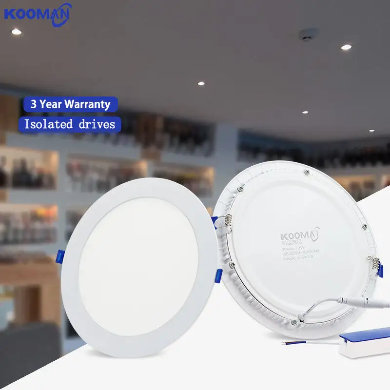 Super quality Round Panel 3w 6w 9w 12w 18w 24w Slim Ceiling Recessed Mounted LED Downlight office commercial panel light