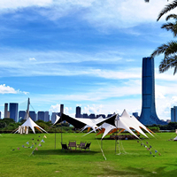 Toldo de verano personalizado para 10 personas al aire libre, tienda de campaña de playa en forma de estrella elástica para eventos a la venta