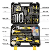 Kit d'outils combinés pour la réparation à domicile et en voiture, 82 pièces, en acier, avec boîte à outils pour véhicule, pinces, clés, tournevis et outils de quincaillerie
