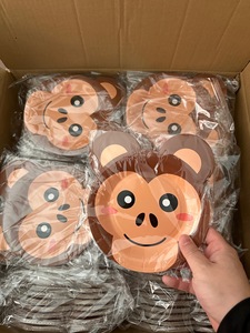 อุปกรณ์จัดงานเลี้ยง DAMAI ลายลิง เสือ ยีราฟ สุนัขจิ้งจอก ม้าลาย แพนด้า ชุดจานชามสำหรับงานวันเกิดเด็ก จานขนมหวาน ภาชนะใช้แล้วทิ้ง - Product Image 3