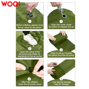 Colchón inflable para acampar Woqi Air de 190x65x7cm, 0.8kg, verde, de TPU, con bomba incorporada, plegable, para 1 persona - Product Image 4