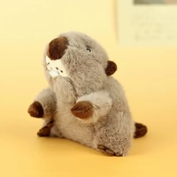 Porte-clés jouet en peluche douce, mini, imprimé numérique, écologique, motif castor et loutre marine, pour Halloween