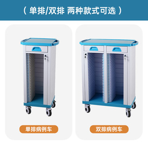 Chariot médical Boshengjia pour dossiers A4 en plastique renforcé et épaissi, avec portes verrouillables et roues - Product Image 2