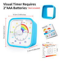 Minuteur visuel pour enfant Yunbaoit OEM, en plastique écologique, silencieux, outil de gestion du temps pour enfant, 60 minutes, minuteur de cuisine, compte à rebours