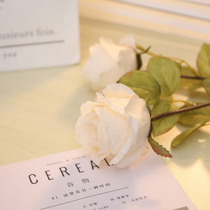 Flores Artificiales de Rosa Escarchada Estilo Vintage, Seda de Alta Simulación, Accesorios de Decoración para Bodas y Hogar - Product Image 3