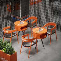 Ensemble de table et de chaises de bar industrielles en métal, meubles en forme de baril de pétrole pour pub, café, restaurant
