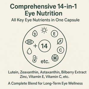 14 Capsules de Formule Oculaire à la Myrtille, Lutéine, Astaxanthine, Zéaxanthine – Compléments Alimentaires à Base de Plantes pour la Santé Oculaire - Product Image 2