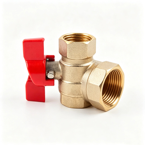 Robinet à bille fixe fileté en laiton haute température avec double extrémité femelle-mâle pour contrôle manuel de coupure d'eau et de gaz DN15-DN25 - Product Image 1