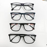 Montures de lunettes optiques à monture complète en acétate dégradé translucide, multicolores, en gros, en stock