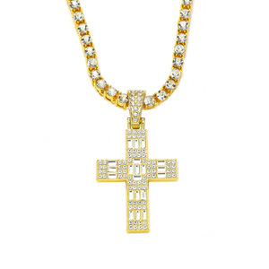 Fabrikpreis Modische Hip-Hop-Kette Kreuz-Anhänger Halskette für Männer und Frauen Weihnachtsschmuck Geschenk Bestseller Heißer Verkauf - Product Image 1