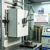 Boîtier électrique modulaire résistant aux chocs IP66 IK10, design en verre, boîte en acier inoxydable 304 pour l'automatisation industrielle HMB-EB
