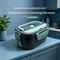Boîte à lunch chauffante électrique multifonctionnelle pour voiture, grande capacité 1,3-1,5 L, cuve intérieure en acier inoxydable, prise 12V/24V