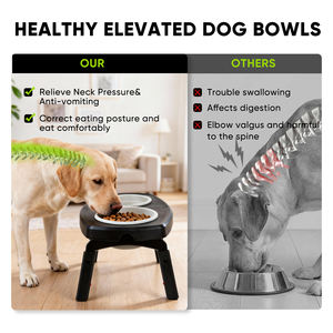 Comedero para Perros de Silicona y ABS, Ajustable en Altura, con Marco de Plástico, 3 Alturas, 2 Tazones Plegables de Silicona - Product Image 6