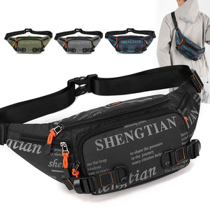 Shengtian Men's Waist Bag Nylon Waterproof Crossbody Fanny Pack With Letter Print For Everyday Use - Product Image 1