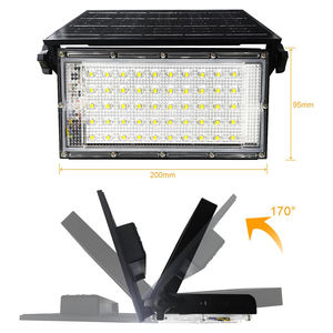 ไฟสปอร์ตไลท์สนามกีฬาแบบขายส่ง โปรเจคเตอร์สะท้อนแสง 200W ไฟส่องสว่างพลังงานแสงอาทิตย์แบบ LED สำหรับภายนอกอาคาร กันน้ำ พับเก็บได้ ติดผนัง - Product Image 6