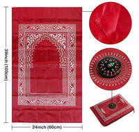 Tapis de prière de poche pour Ramadan Eid Mubarak, Portable, imperméable, avec sac et boussole
