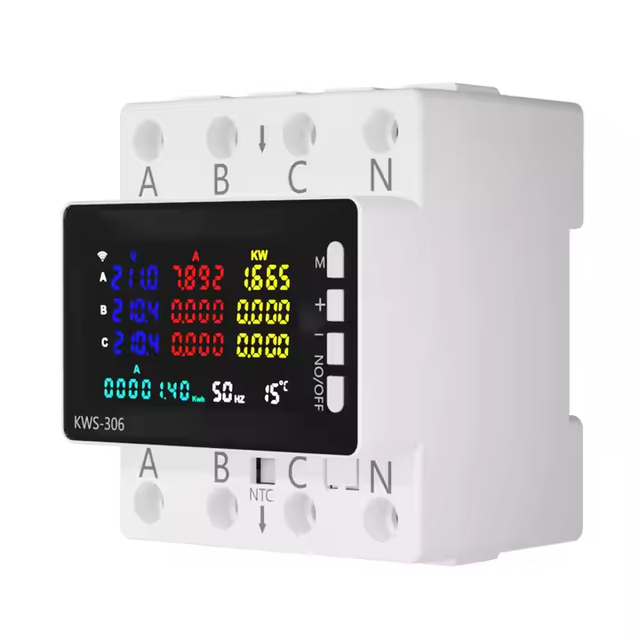 Factory New GE304/GE304WF/GE304L Three-Phase Digital Display Multifunctional Guide Voltage Ammeter Volt/Amp/Watt Meter