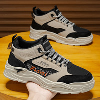 Chaussures décontractées coréennes pour hommes, prix de gros, bottes de travail montantes, chaussures de sport et de skate tendance rehaussantes