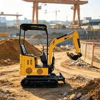 Excavator Mini QS 15 14KW, Bucket 0,03m, Kedalaman Penggalian 1650mm, Radius 2400mm, Berat 1150kg, Ringkas untuk Renovasi Rumah dan Kebun