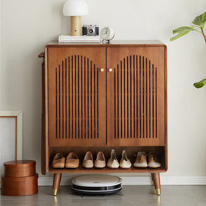 Nuevo Mueble <span class=keywords><strong>Zapatero</strong></span> de Madera Maciza Estilo Americano Rústico <span class=keywords><strong>Color</strong></span> Nogal para Entrada, Sala de Estar, Mueble para el Hogar de Gran Capacidad - Product Image 3