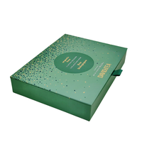 Boîte de chocolat rigide recyclable personnalisée de luxe 16 pièces écologique à la mode feuille de papier d'art de qualité alimentaire feuille d'or sucre recyclé