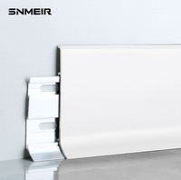 Profilé de plinthe en aluminium moderne décoratif pour applications hôtelières, à fixation murale ou au sol