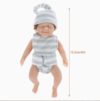 15 cm Vollsilikon Reborn-Babypuppe Realistische Weiche Dehnbare Neugeborenen-Puppe Mini-Taschenpuppe für Kinder Urlaubsgeschenk