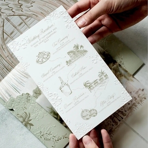 Tarjeta de Invitación de Boda Creativa de Lujo de Alta Gama, Personalizada, Impresa en Cartulina de 600g, con Grabado en Relieve - Product Image 3