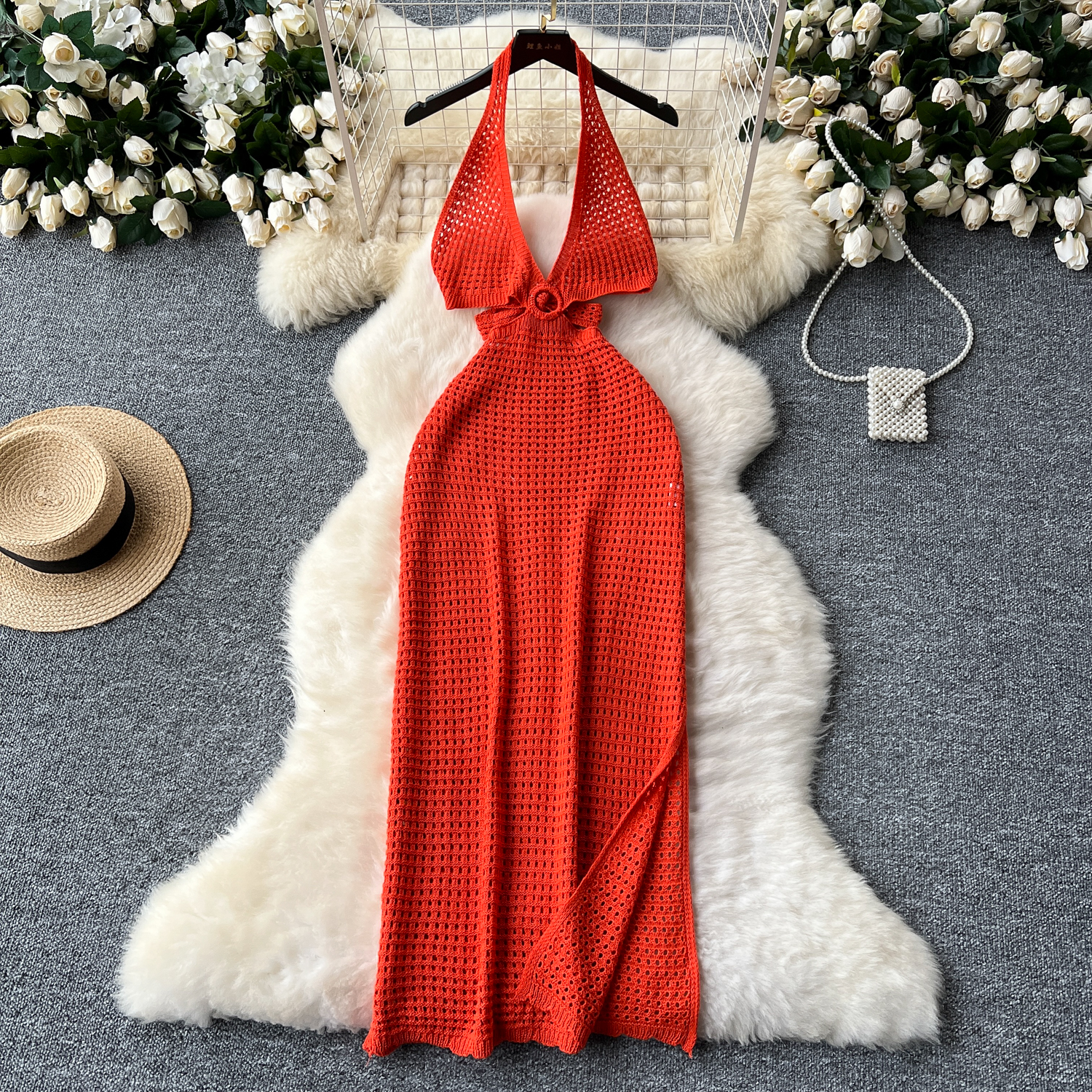 sachin and babi light blue dress Women's Summer Sleeveless Mini Dress Backless Boat Neck A-line Tank Dress  Party Club Dresses main image 1