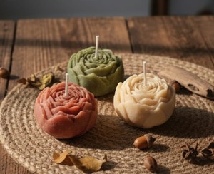 Bougie parfumée aux fruits faite à la main de luxe, design floral, cire de soja écologique, 100% biologique, non toxique, décorative, Saint-Valentin - Product Image 4