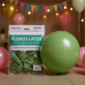 Party Love Latex <b>Balloons</b> 25cm Verde Aguacate R10 For Decoration - Product Image 2
