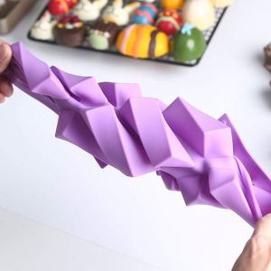 Lot de 2 moules en silicone à 12 cavités pour barres granola, antiadhésifs, rectangulaires, pour barres énergétiques et bonbons, couleur violette - Product Image 3