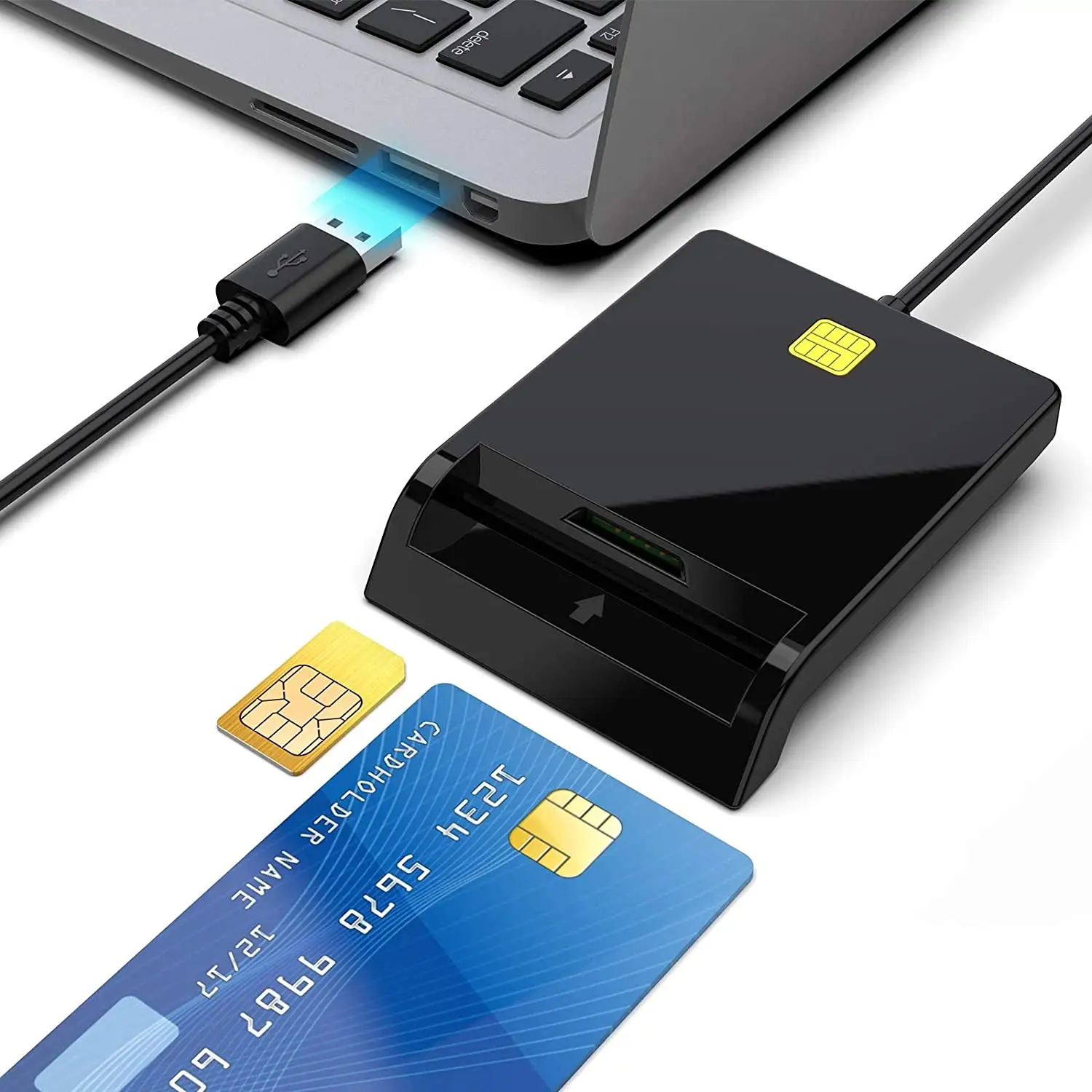 Lecteur Mobile de puces de crédit, nouveau, Portable, Slim, graveur, USB Mini carte SIM,
