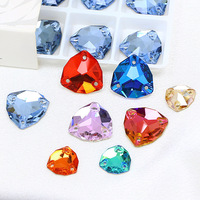 Cristaux à dos plat non thermocollants à coudre, strass triangulaires, perles de cristal, accessoires de couture pour robes et chaussures