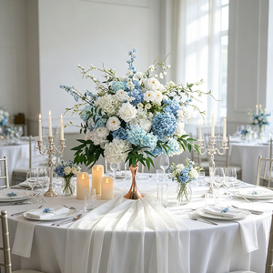 DKB Factory Wholesale Luxury <b>Artificial</b> <b>Flower</b> Ball Blue Silk Rose Arrangement Valentine's Day Modern Handmade - Product Image 1