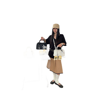 Nuevo Bolso de Mujer Boston <span class=keywords><strong>Xiaoling</strong></span> con Cierre, Forma de Almohada, 2026, Adornos Colgantes con Flores Bonitas, Estilo Coreano, Estilo Femenino - Product Image 5