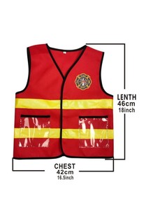Costume de pompier pour enfant Ecowalson, inspiré des films et séries télévisées, <span class=keywords><strong>rouge</strong></span>, pour garçon, Noël, polyester. - Product Image 4