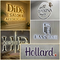 Enseigne en métal personnalisée avec logo, étanche, rétroéclairée par LED, pour entreprise, commerce, devanture de magasin, salon