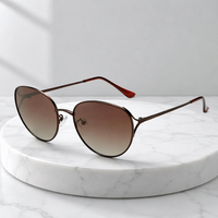Lunettes de soleil polarisées pour femmes, surdimensionnées, style œil de chat, monture en métal, pour la conduite et les voyages