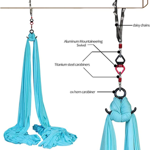 Équipement de hamac <span class=keywords><strong>aérien</strong></span> et de <span class=keywords><strong>yoga</strong></span> durable et portable de 10 m pour la danse volante acrobatique, en nylon - Product Image 2