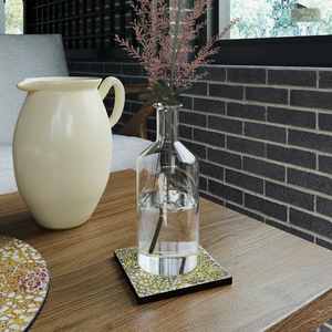 Elegant <b>Set</b> of 6 Square Bamboo Coffee <b>Coasters</b> <b>with</b> <b>Holder</b> Handmade Eggshell Inlay New Year Gift Made in Vietnam - Product Image 2