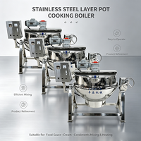 Marmite de cuisson inclinable à chauffage électrique à vapeur en acier inoxydable de qualité stable avec agitateur pour mayonnaise, sauces alimentaires et sirops
