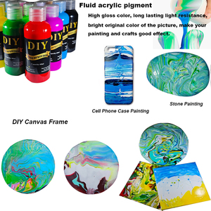 Lot de <span class=keywords><strong>4</strong></span> <span class=keywords><strong>couleurs</strong></span> de peinture acrylique fluide 60 ml pour coulage, avec logo <span class=keywords><strong>personnalisé</strong></span>, pigment DIY pour ours en acrylique fluide - Product Image 5