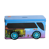 Logo OEM Unique Spécial CMJN Cookie Bonbons Boîte en fer blanc Bus Voiture Camion Forme pour le stockage de gâteaux au chocolat Matériau métallique