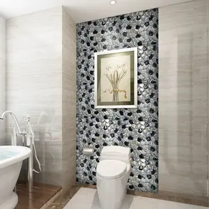Ligne d'or violet Offre Spéciale 6mm MIx Pebble Mosaic Tile Glass Stone Mosaic For Bathroom Wall