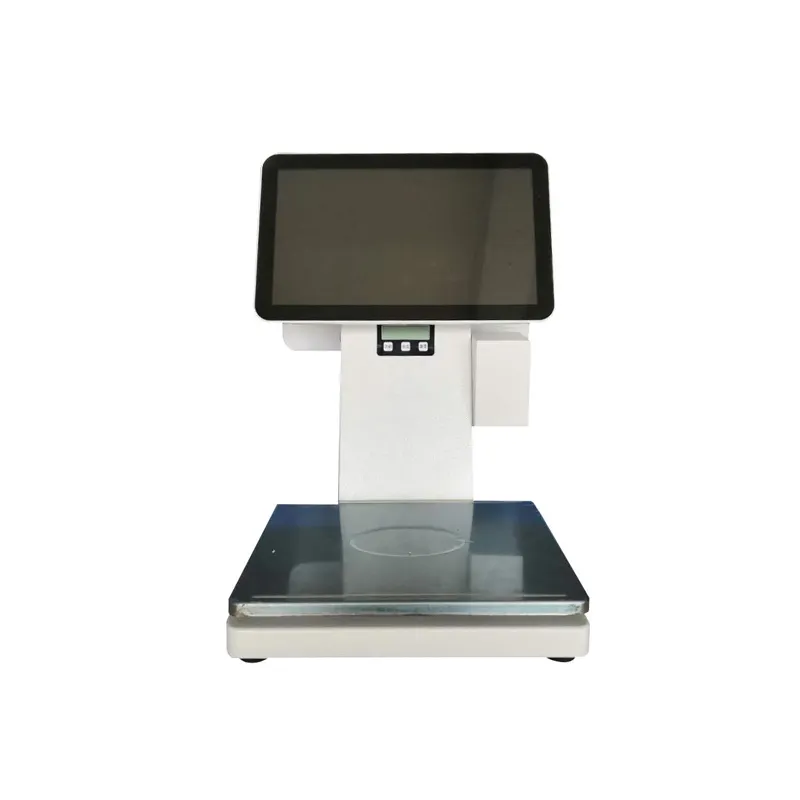 LED-Anzeige Dual-Touchscreen-Gewichts waage 30kg Elektronische Preis berechnung 15 Zoll mit eingebautem 58mm Drucker HS-KTS-10C