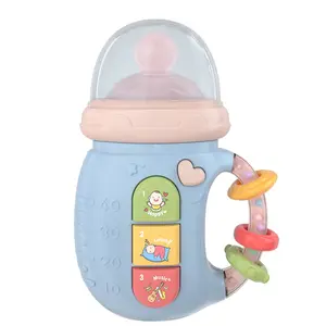 Multifunctional Kids Electric Musical Feeding Bottle Toys Silicone Pacifier Teether Hand Shaking Rattles Baby Educational Toys
