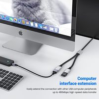 Kabel Ekstensi Dual Port Y Splitter dengan Adaptor Pengisi Daya USB 3.1 Tipe-C Ganda, Pengisian Daya Cepat, Bahan Aluminium Alloy, Tersedia