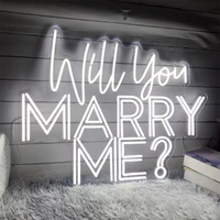 Enseigne Néon LED Fiançailles Personnalisée Voulez-Vous M'Épouser Décor Mural Maison Fête Toile de Fond Publicitaire Alimentée par USB