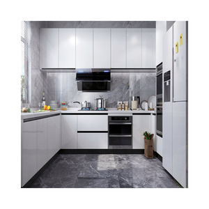 ACE mở tủ bếp kính sơn mài màu hồng hiện đại tủ bếp sơn mài màu xám bóng cao - Product Image 1